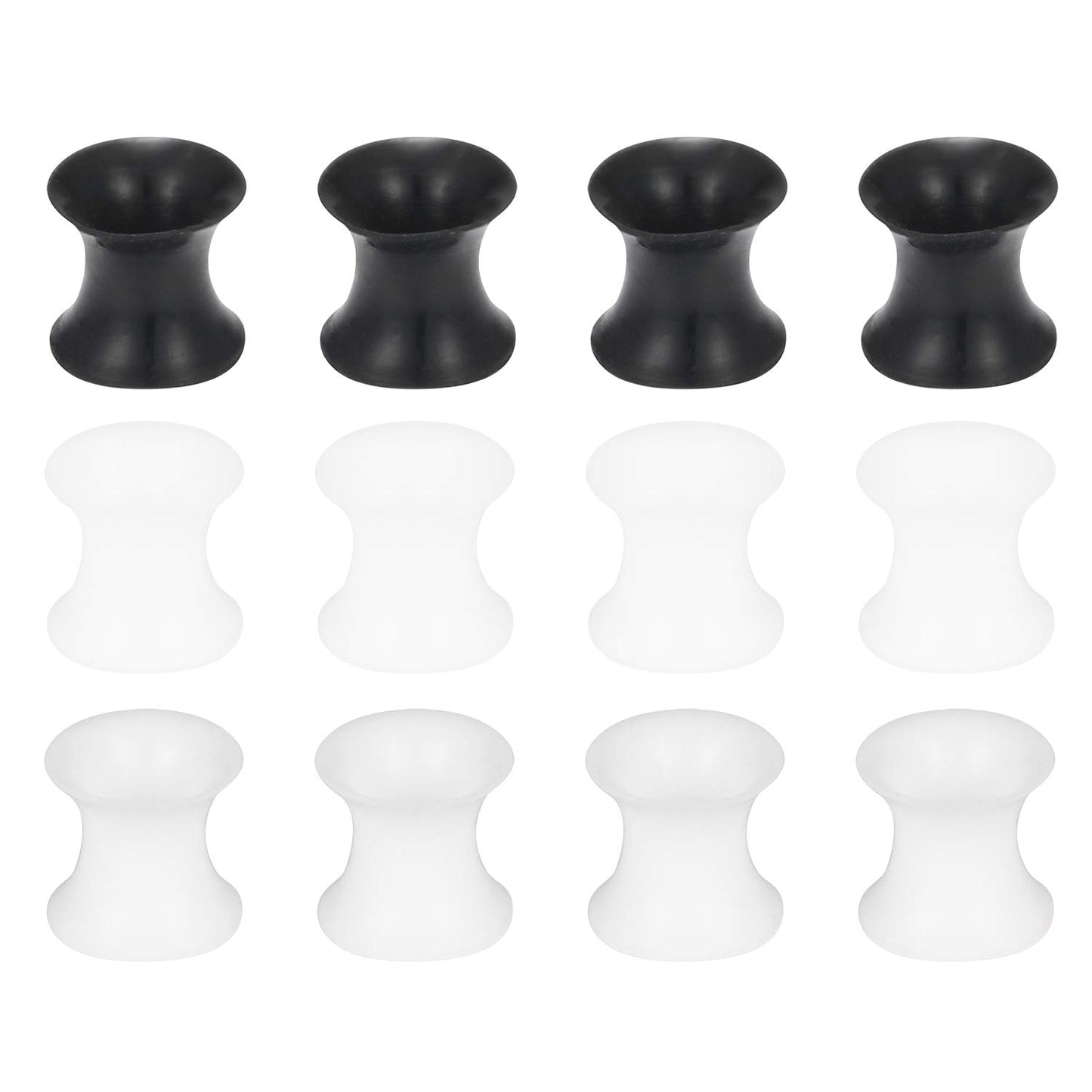 Cisyozi 6 Pairs Ultra Thin Silicone Ear Skin Flexible Flesh Tunnel Expander Stretching Gauge Earlets Plug Gauges Kit Earlets Retainer Same Sizes 6G-20mm 3 Colors