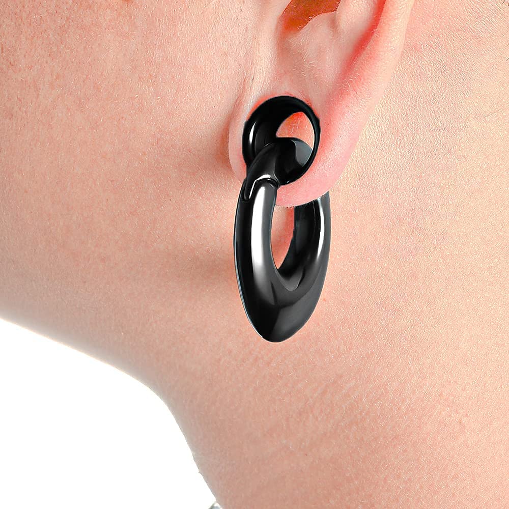 Ear Hanger Weights for Stretched Ear Lobe Stainless Steel Ear Gauges 2g(6mm) Ear Plugs Tunnels Body Piercing Jewelry Kit