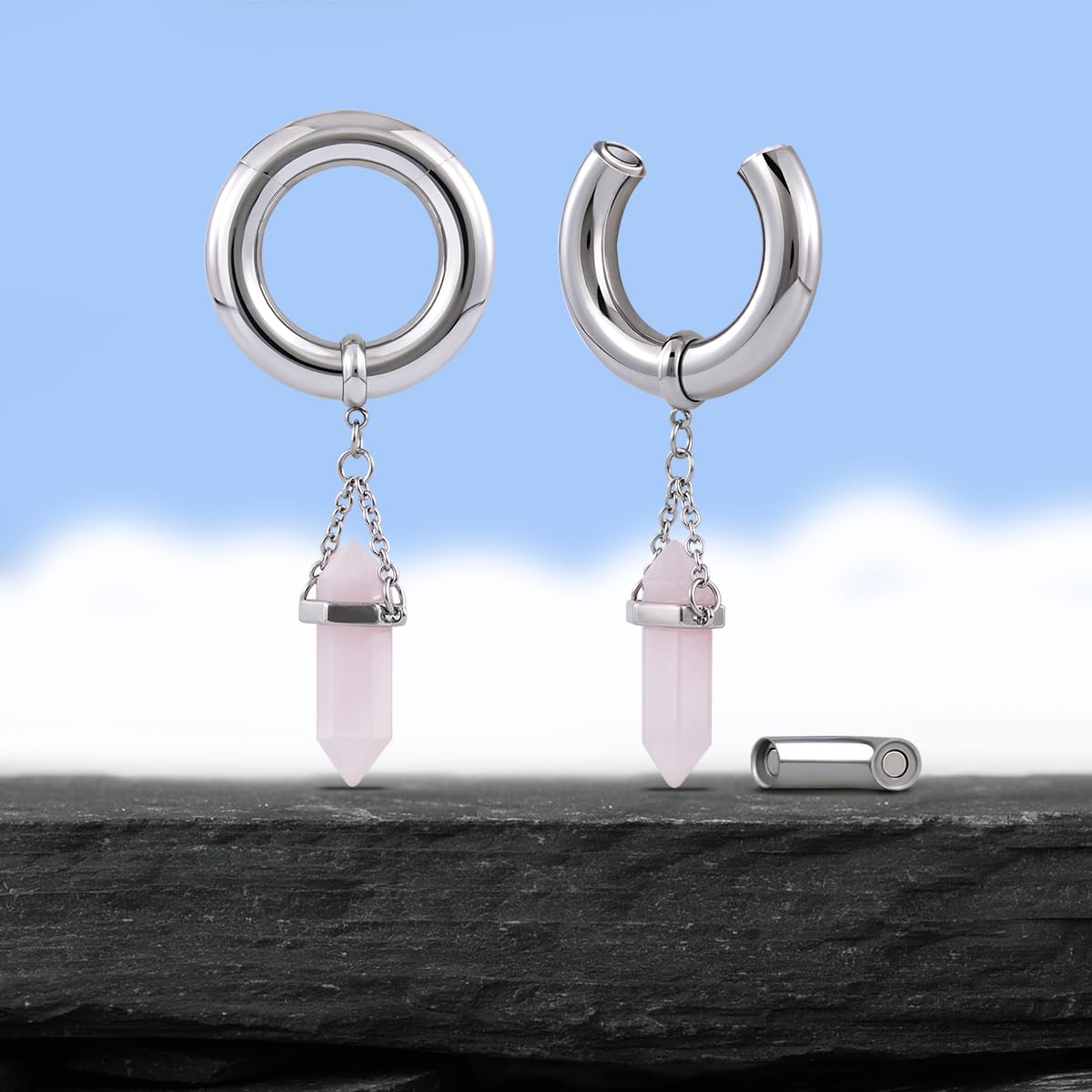 2g Ear Hanger Heavy Dangle Gauge Plug For Women 6mm Ear Weight For Stretched Ears Opal Gauge Tunnels For Ear Women Body Piercing Jewelry