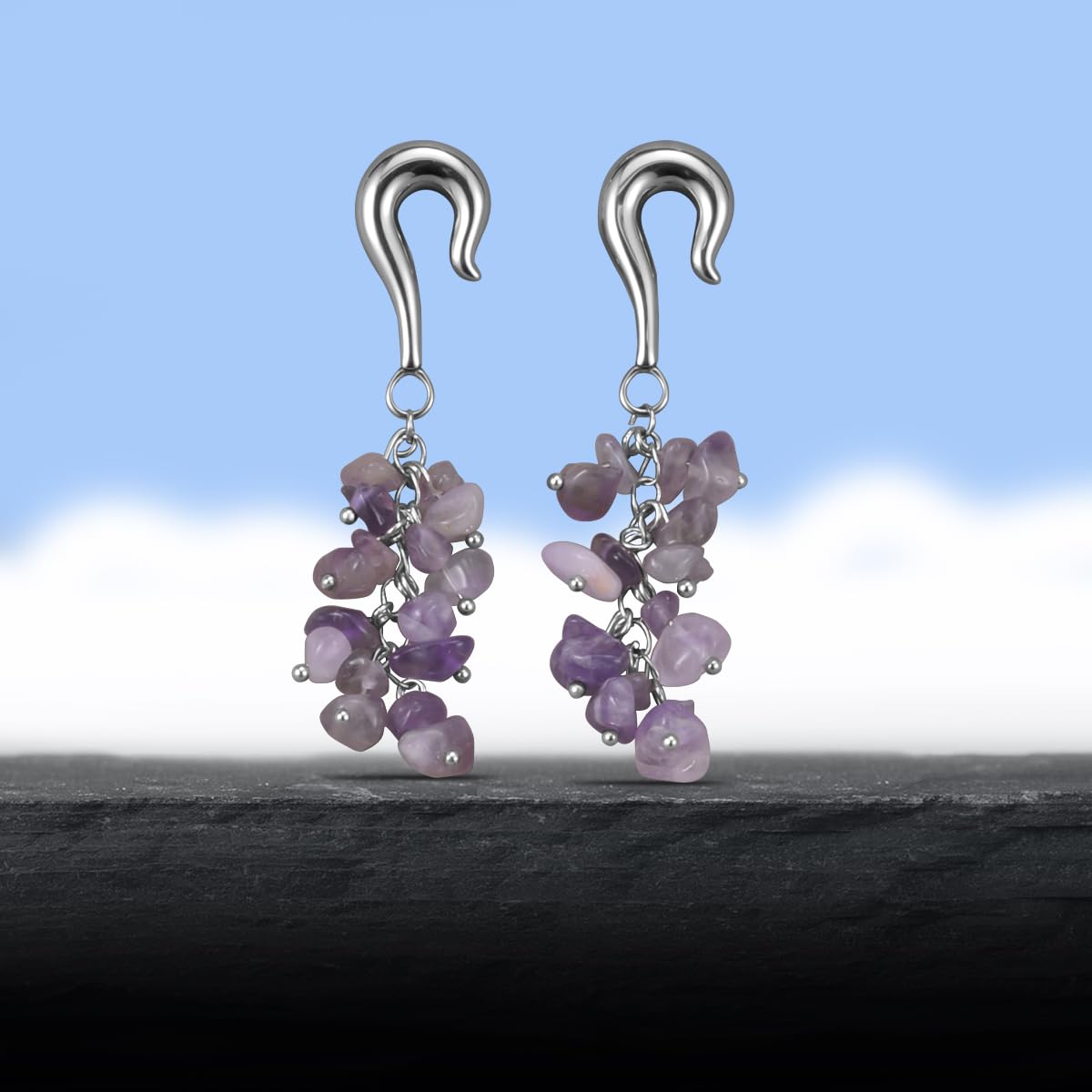 2G Ear Hanger Dangle Plug Gauges For Women 6mm Ear Gauge Weighted Plug Stainless Steel Ear Weight Stretcher Piercing Earrings Women Body Piercing Jewelry