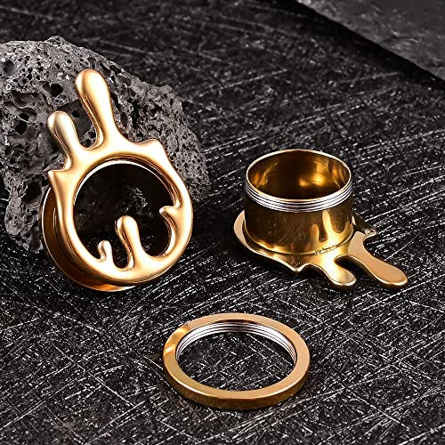 2PCS Cool Water Drops Ear Tunnels Plugs 316 Stainless Steel Ear Gauges Hypoallergenic Earring Expanders for Stretched Piercing Body Jewelry