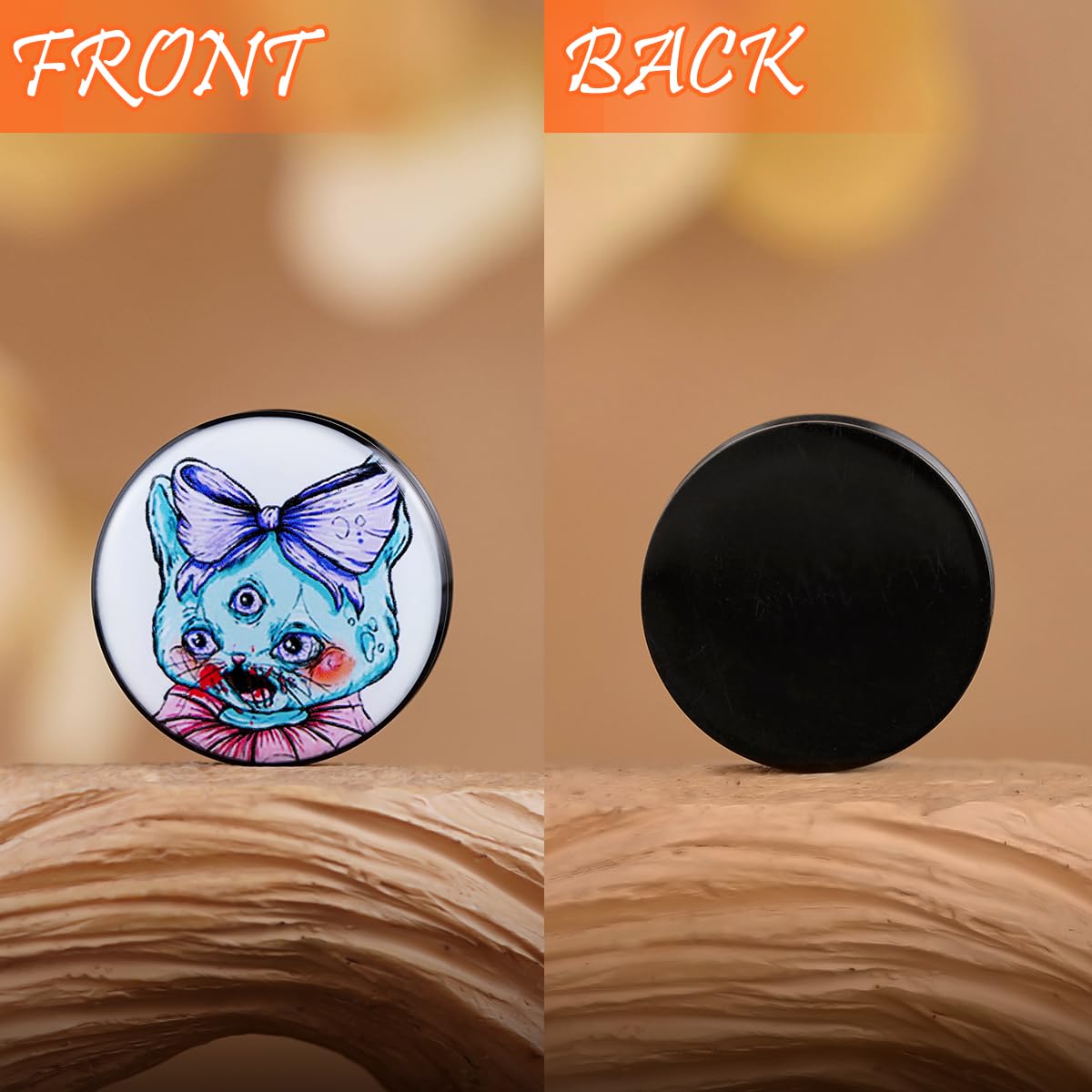 2PCS Acrylic Solid Screw On Ear Plugs and Tunnels Hand Drawn Illustrations Epoxy Allergy Free Ear Gauge Stretcher For Women Men Body Piercing Jewelry