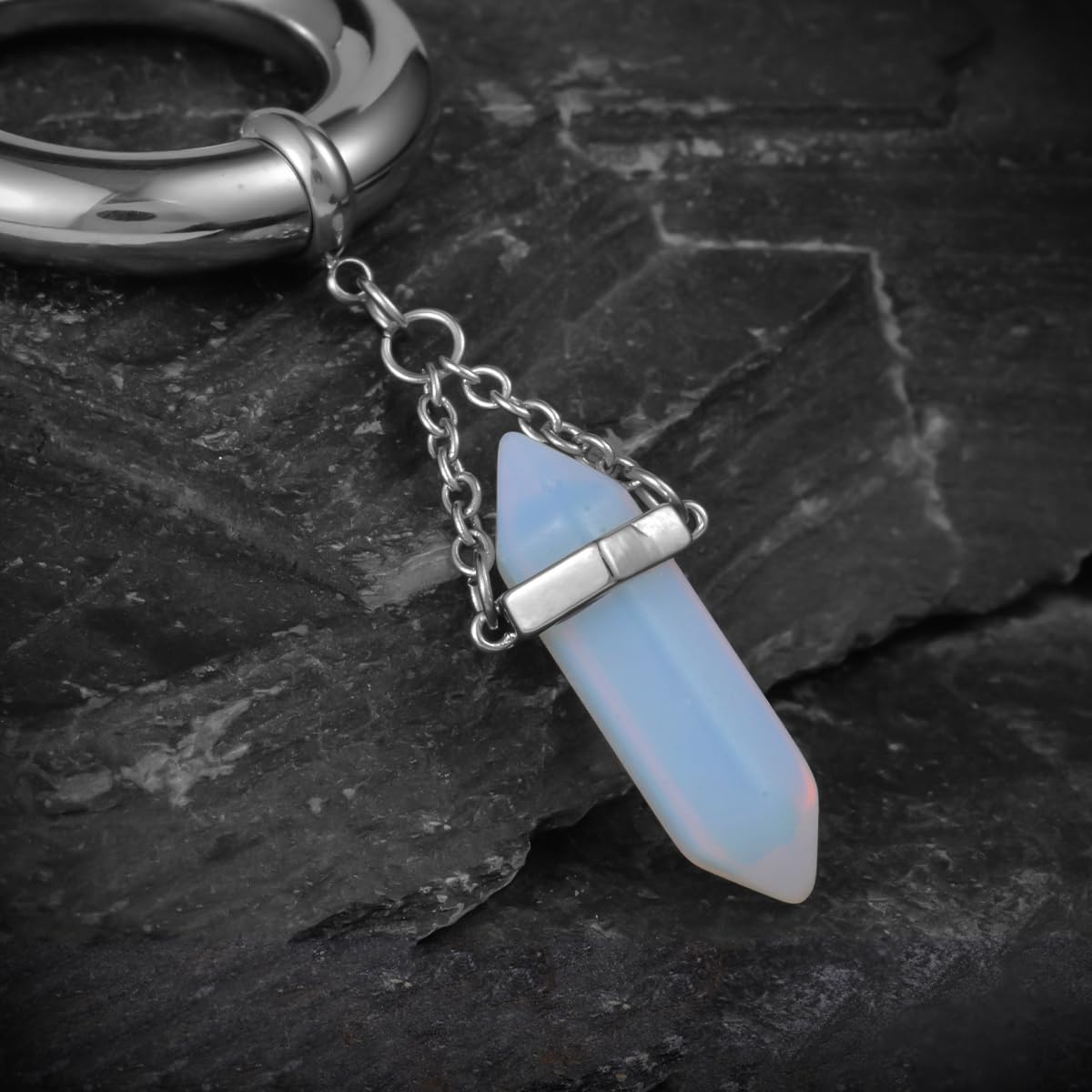 2g Ear Hanger Heavy Dangle Gauge Plug For Women 6mm Ear Weight For Stretched Ears Opal Gauge Tunnels For Ear Women Body Piercing Jewelry