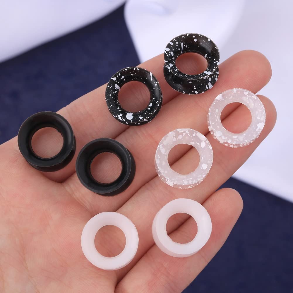OUFER 8PCS Silicone Ear Gauges Flexible Ear Tunnels Plugs Stretchers Expander Double Flared Flesh Ear Piercing Jewelry for Women Men