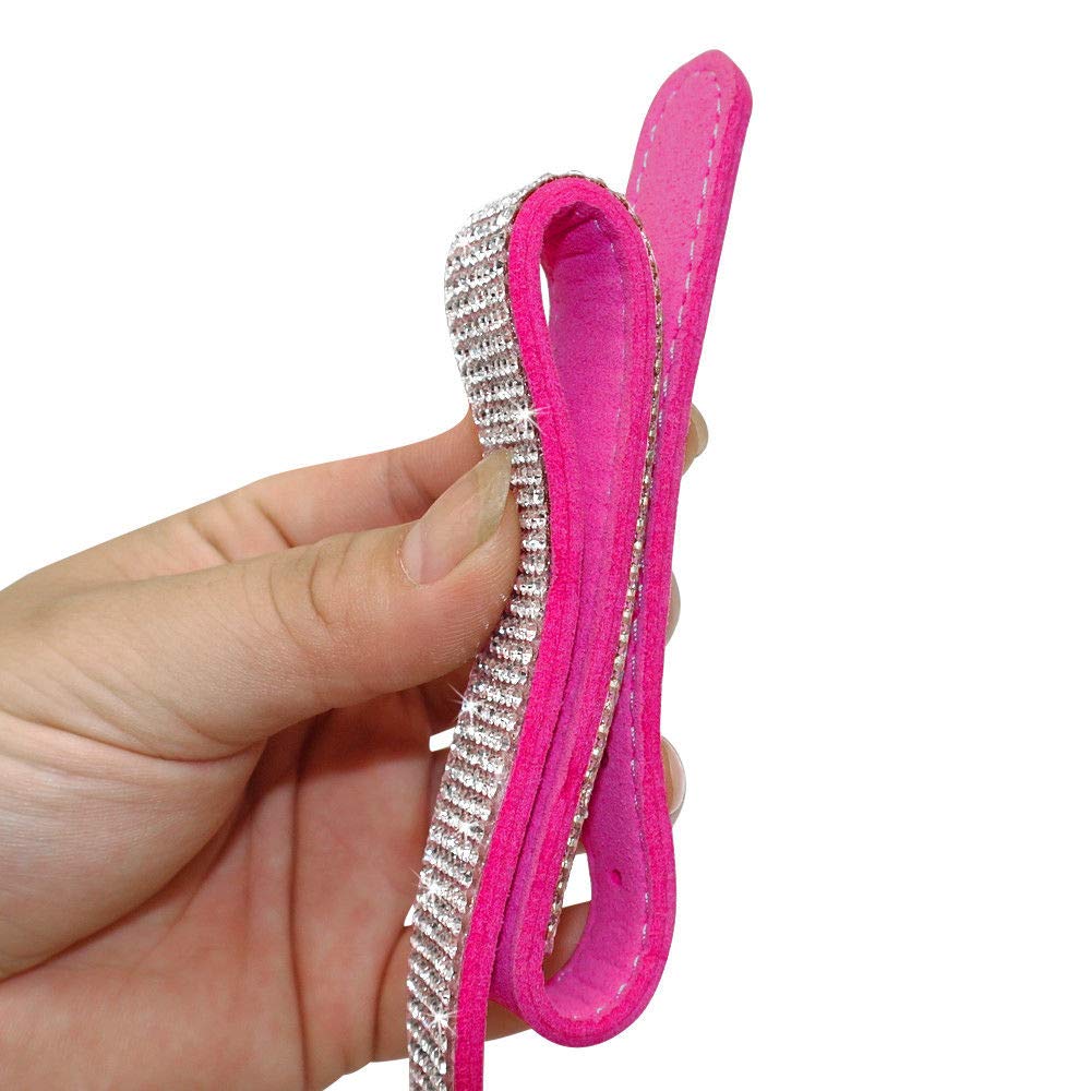 Rhinestone Dog Collar, Cute Dazzling Sparkling Soft Suede Leather Dog Cat Rhinestone Collar Crystal Diamond Pet Dog Puppy Collar (XS, Blue-1)