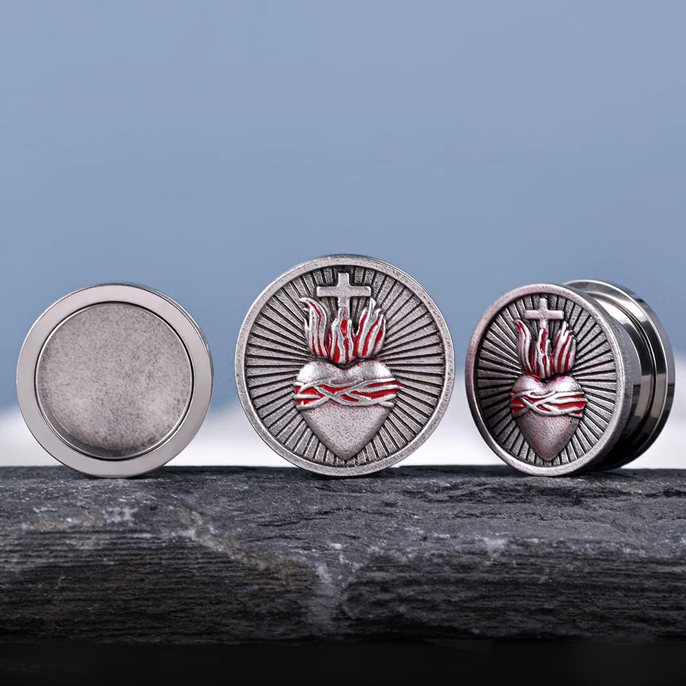 1 Pair Stainless Steel Screw Ear Gauges Flesh Tunnels Plugs Punk Cross Stretcher Piercing For Men Women Gauge 8mm-25mm