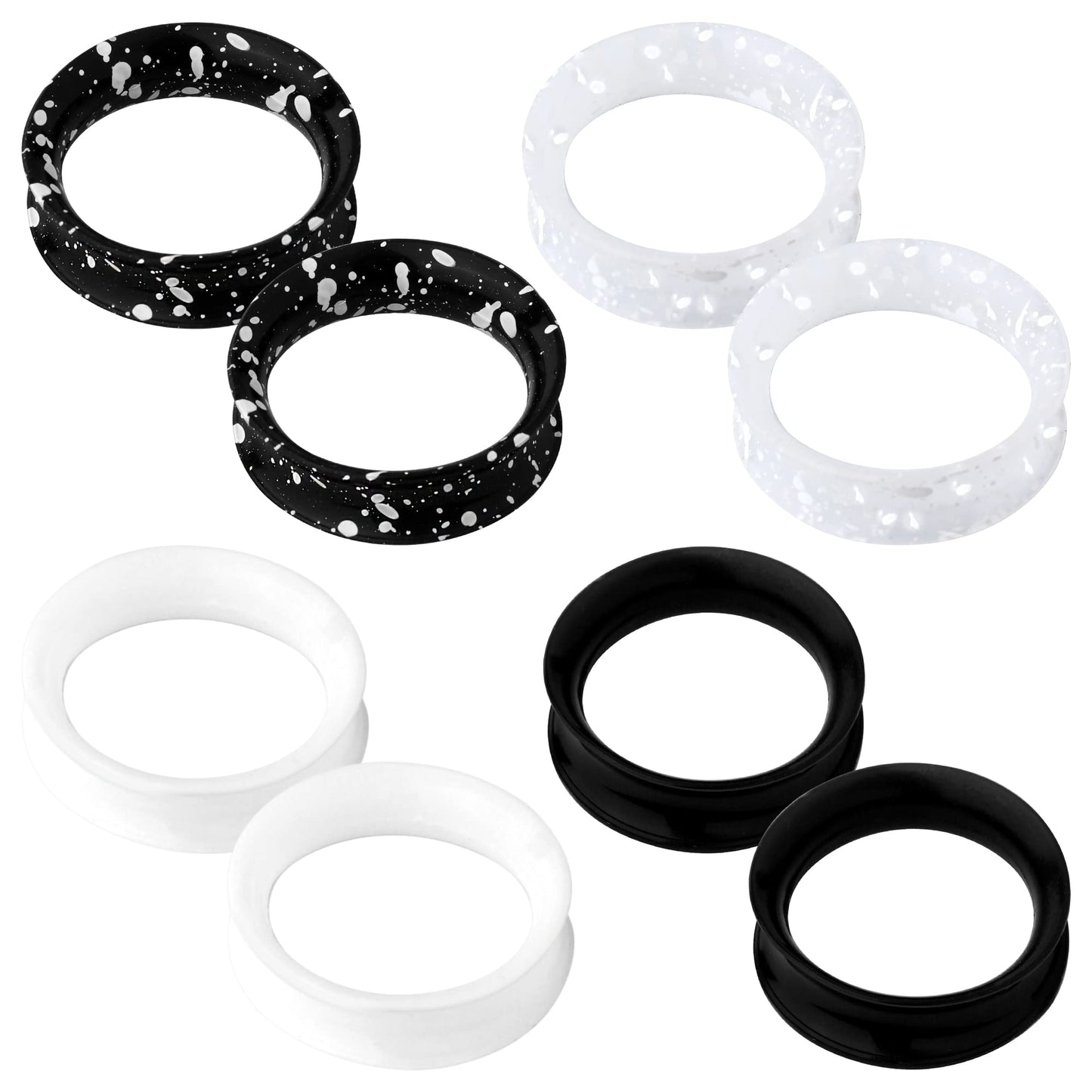 OUFER 8PCS Silicone Ear Gauges Flexible Ear Tunnels Plugs Stretchers Expander Double Flared Flesh Ear Piercing Jewelry for Women Men