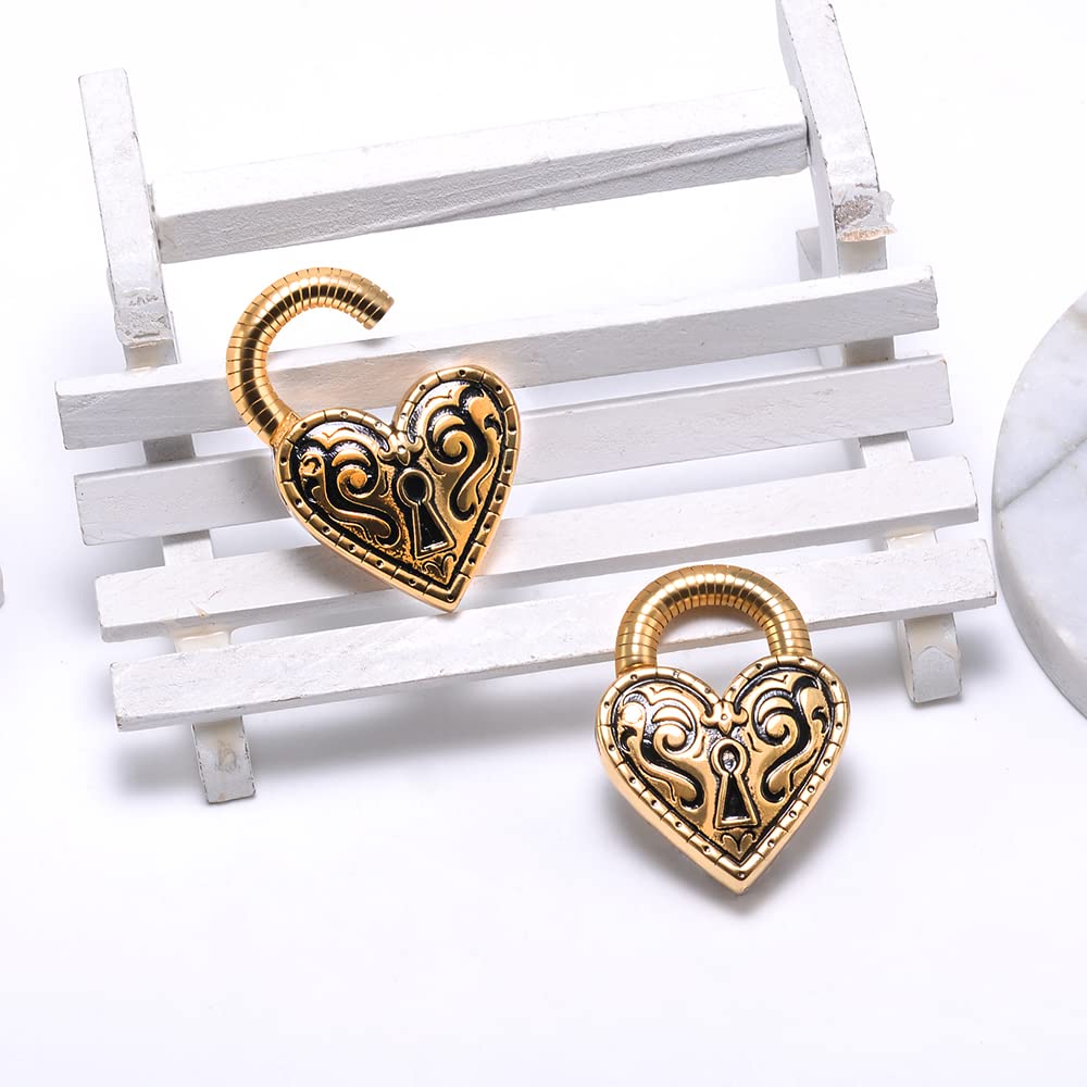2PCS Ear Weights For Stretched Ears Heavy Weighted Gauges Stainless Steel 2g 4g Dangle Gauge For Women Men Ear Hanger Stretcher Piercings