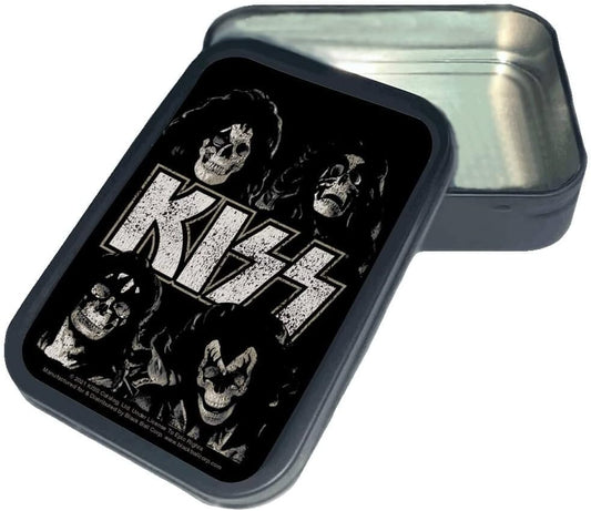 Stash Tins - KISS Skulls Storage Container 4.37" L x 3.5" W x 1" H