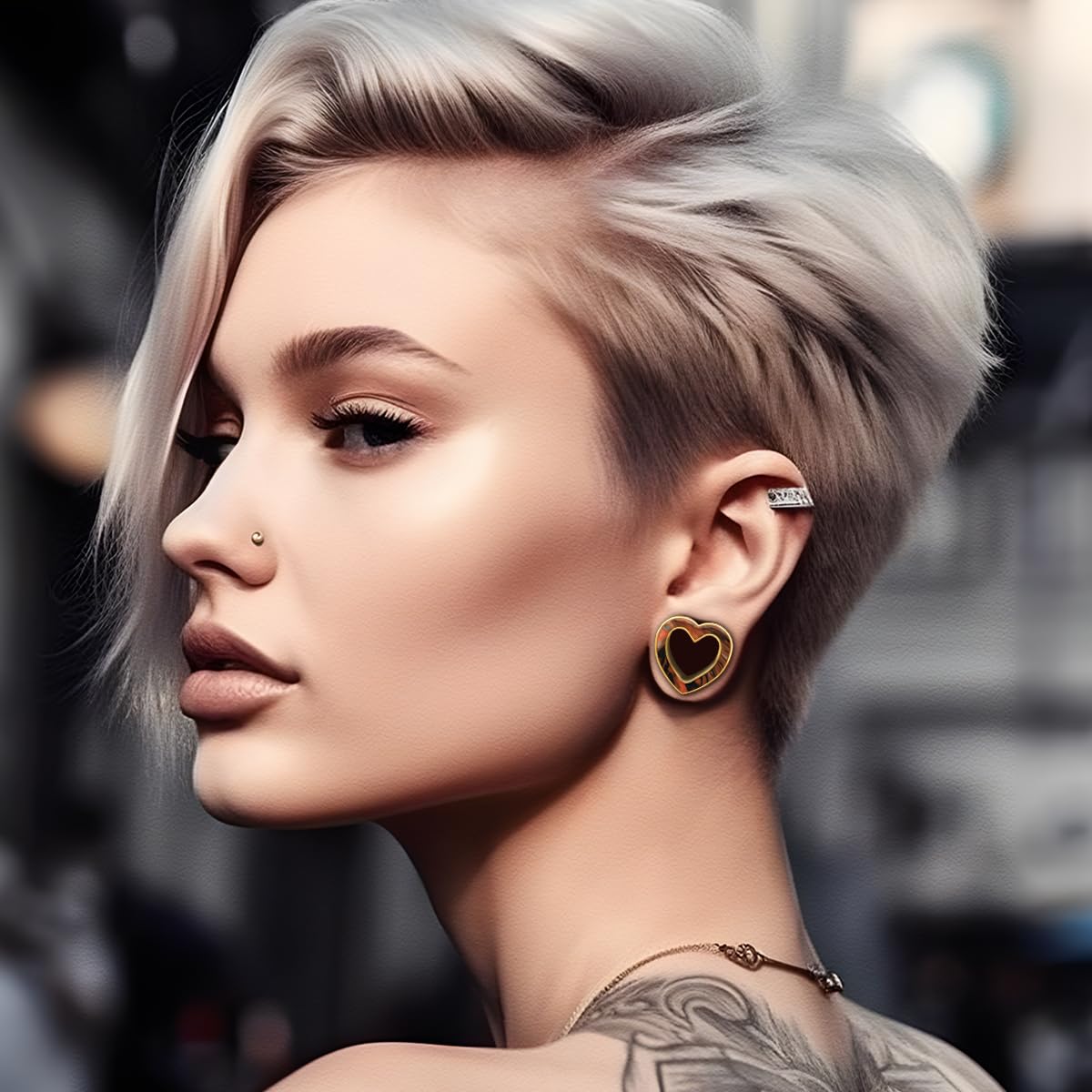 1 Pair 6mm-16mm Ear Gauge Teardrop Colour Opal Double Flared Plug Tunnels For Stretched Ears Brass Saddle Plug Gauges Women Body Piercing Jewelry