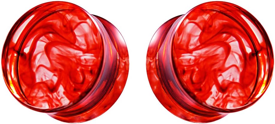 1 Pair Acrylic Smoke Solid Double Flare Ear Gauges Tunnels 8mm-25mm Stretcher PurpleGreen Grey Red Woman Man Body Piercing Jewelry