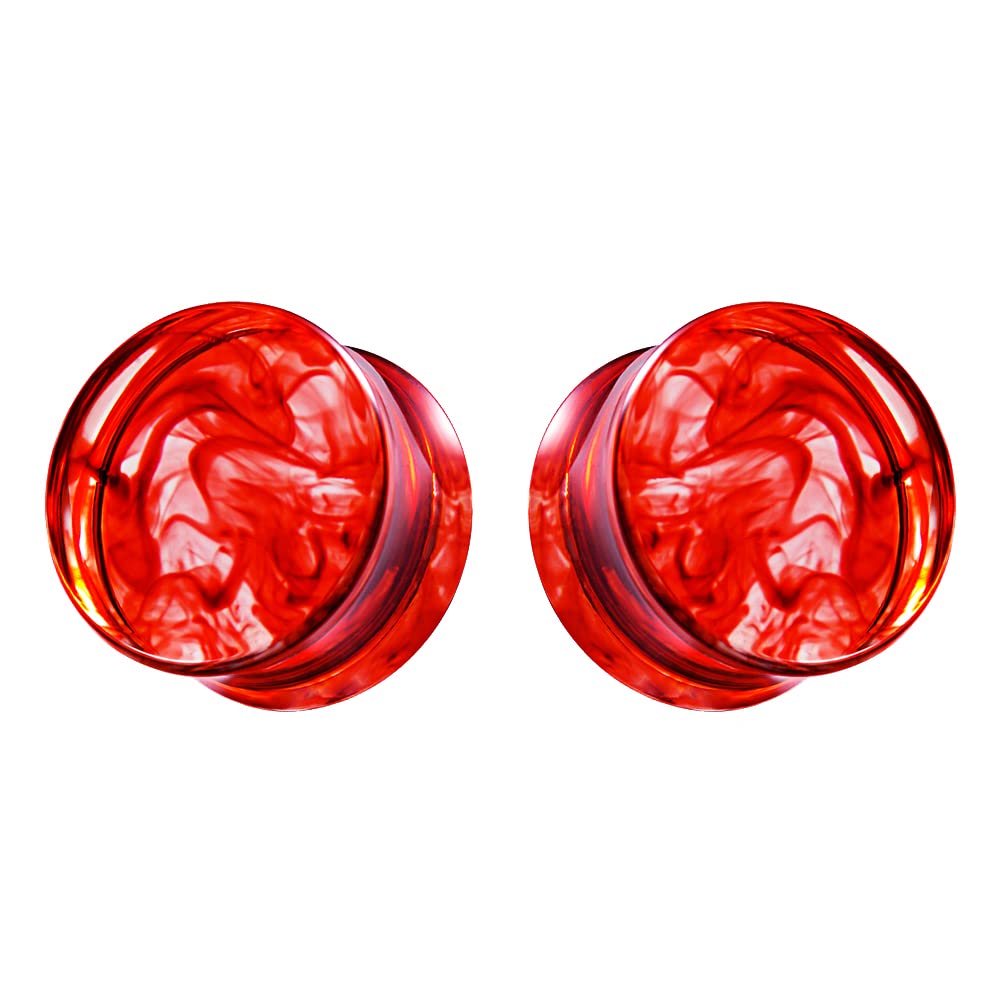 1 Pair Acrylic Smoke Solid Double Flare Ear Gauges Tunnels 8mm-25mm Stretcher PurpleGreen Grey Red Woman Man Body Piercing Jewelry