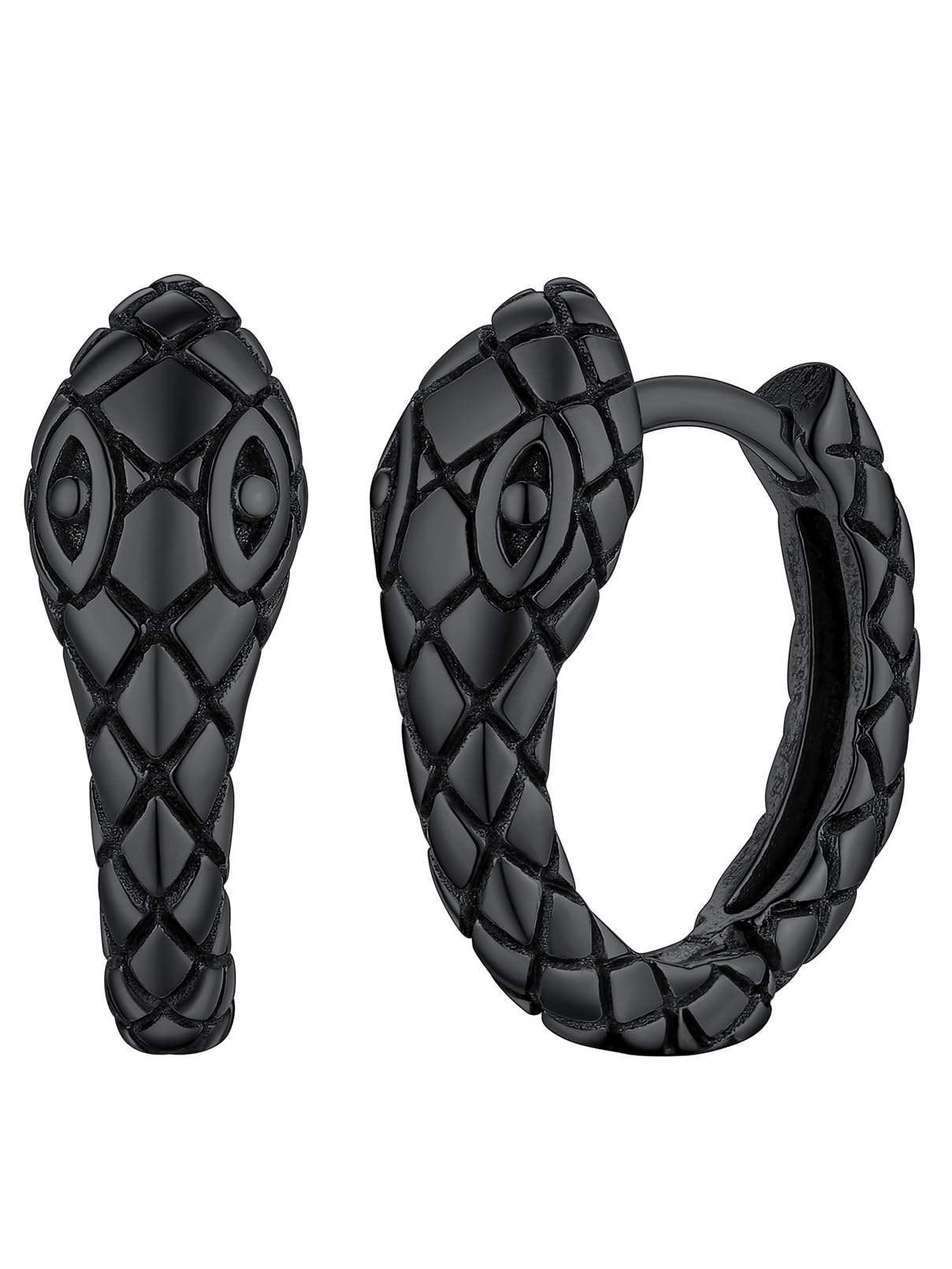 FaithHeart Dragon/Dinosaur/Snake Hoop Earrings for Men, Sturdy Stainless Steel Punk Biker Animals Hypoallergenic Jewelry, Gift Box