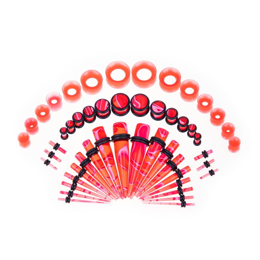 Memsion Ear Stretching Kit 50 Pieces 14Gauges-00Gauges Earrings Piercing Kit