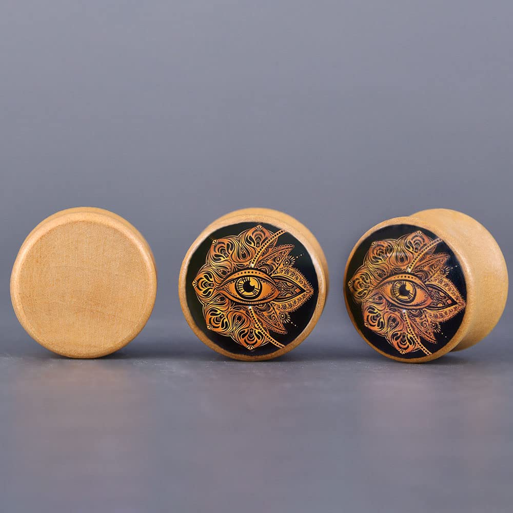 2 PCS Ear Gauges Resin Wood Stretching Ear Tunnels Expanders Body Piercing Jewelry