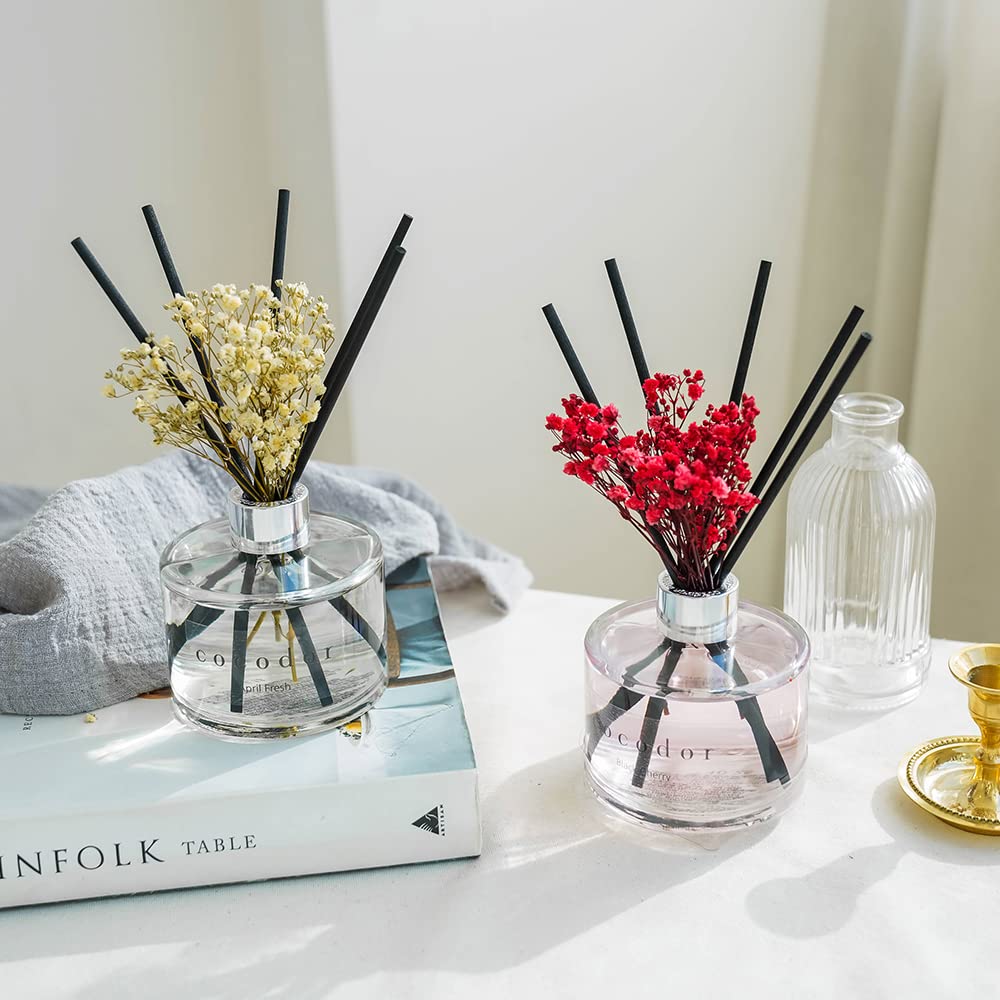 COCODOR Preserved Flower Reed Oil Diffuser/White Jasmine/6.7oz(200ml)/1 Pack/Home & Office Decor Aromatherapy Diffuser Oil Gift Set