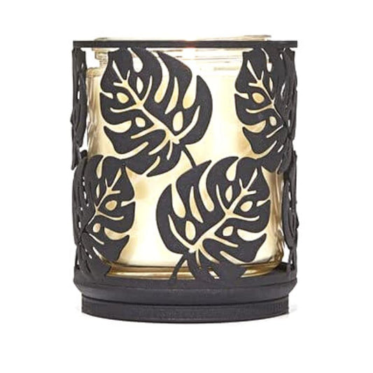 Bath & Body Works Candle Holder Compatible and White Barn 1-Wick Candles Select Your Favorite! (Candle NOT Included) - Monstera Leaves