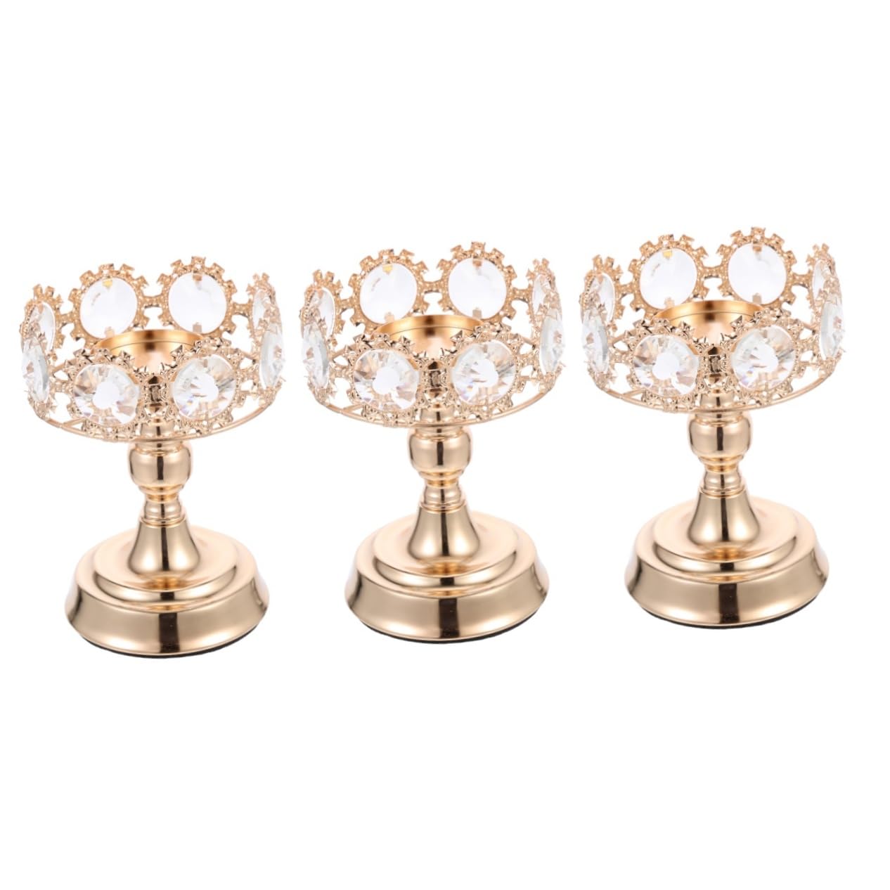 Alipis Crystal Candle Holder Candle Holder Centerpiece Candle Holder Rhinestone Metal Candle Gold Candlestick Holder Candle Holder Crystal 3 Wick Candle Holder Crafts Iron Banquet Fashion