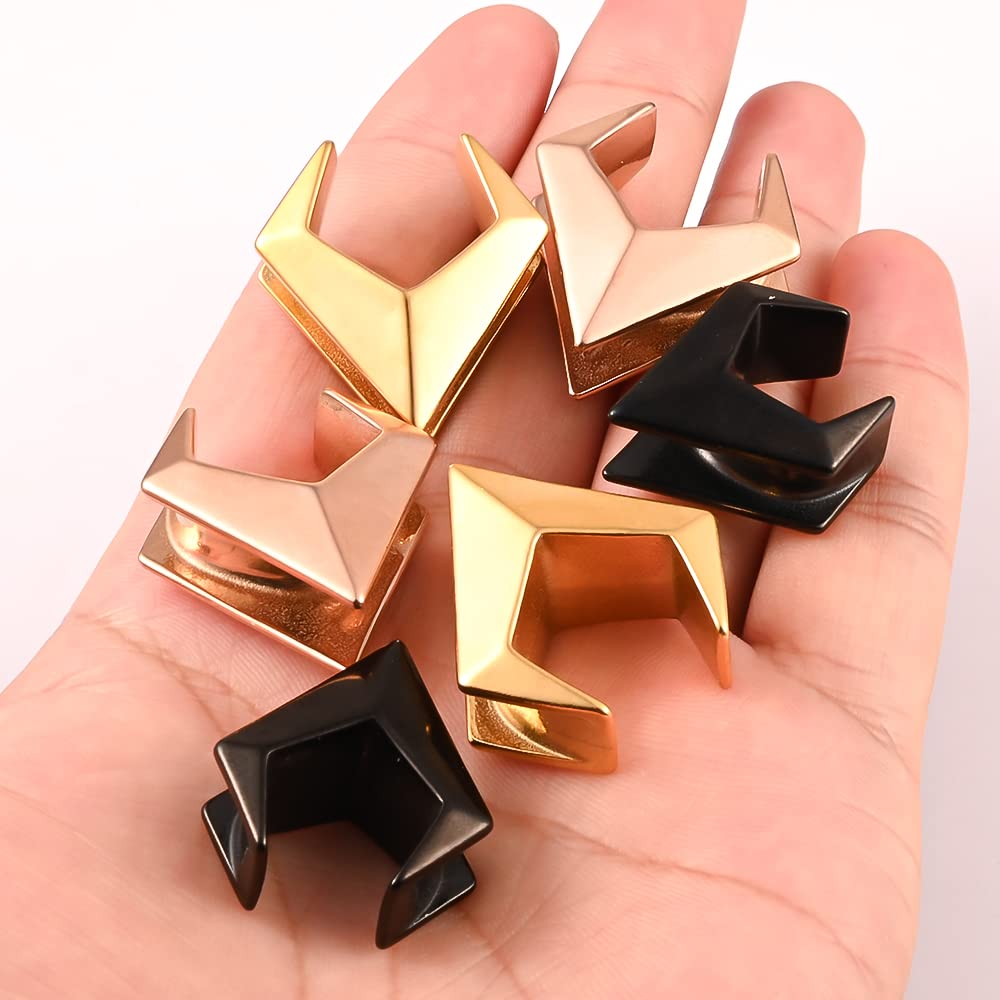 DOEARKO 2PCS Ear Gauges Cool Rhombus Saddle Ear Plugs Body Piercing Tunnels 316 Stainless Steel Hypoallergenic Earrings Plugs for Ears Expander Body Jewelry