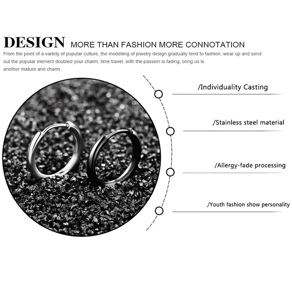 316L Surgical Stainless Steel Huggie Hoop Earrings 6mm 8mm 10mm 11mm 12mm 14mm Hypoallergenic Earrings Hoop Cartilage Helix Lobes Hinged Sleeper Earrings For Men Women Girls