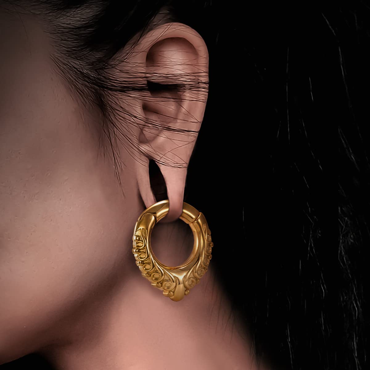 Ear Hanger Weights for Stretched Ear Lobe Stainless Steel Ear Gauges 2g(6mm) Ear Plugs Tunnels Body Piercing Jewelry Kit