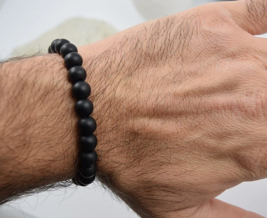 Black Obsidian Hematite Triple Protection Bracelet 10MM beads Set, Blue Tiger Eye Beads Bracelets, Lava Stone bracelets for Men Women