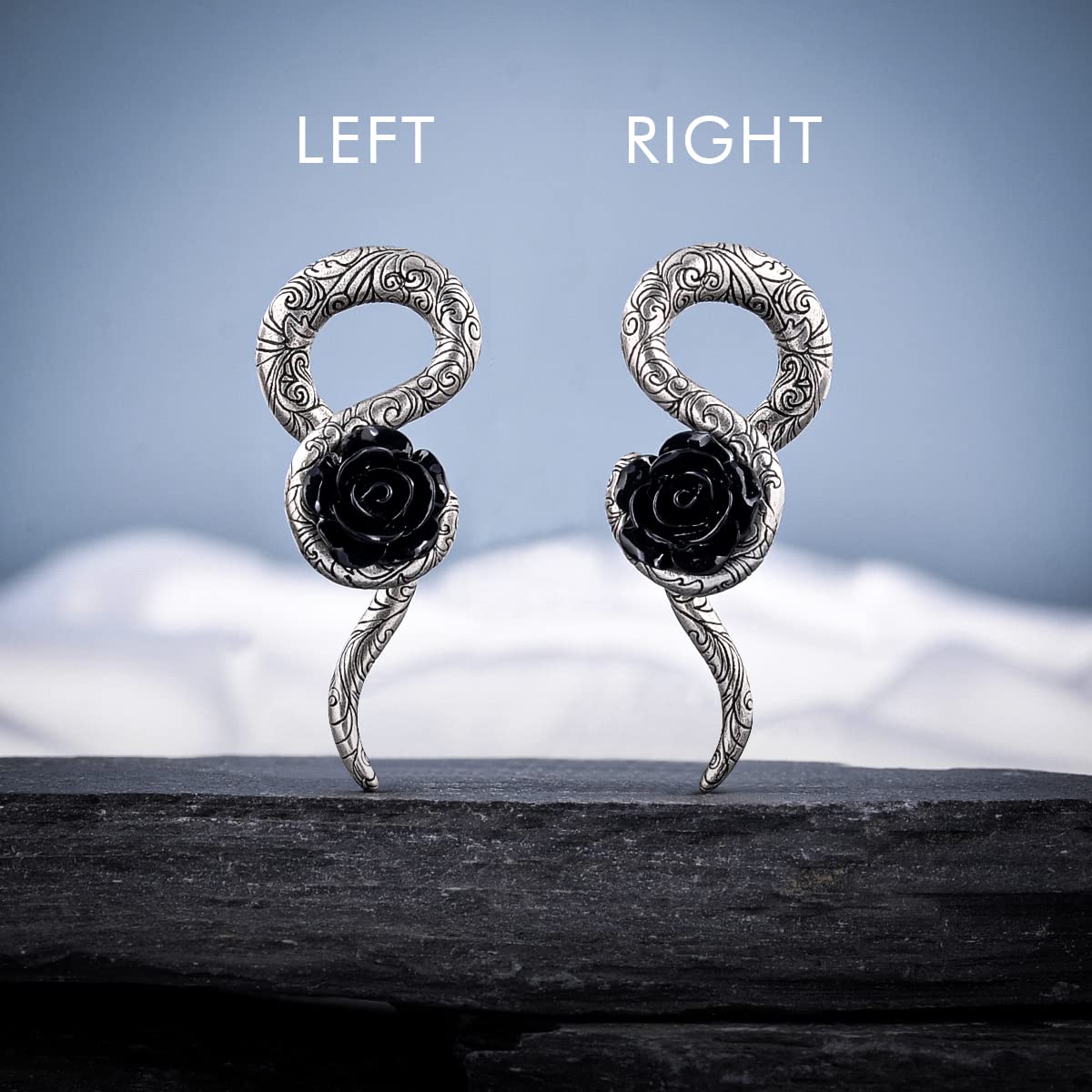 2PCS 2G Ear Sprial Tapers Plug Gauges Brass Ear Stretcher Hangers 6mm Gothic Ear Tunnels Expander Piercing Jewelry