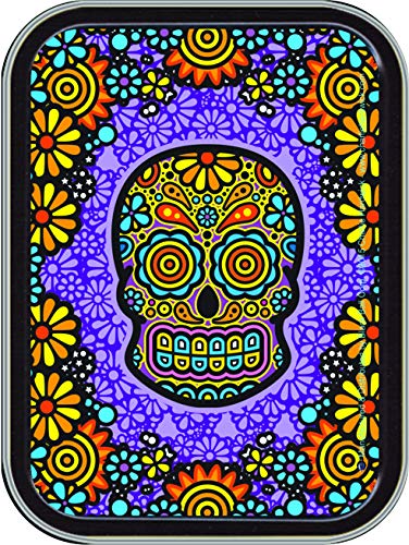 Stash Tins Day of the Dead Storage Container 4.37" L x 3.5" W x 1" H