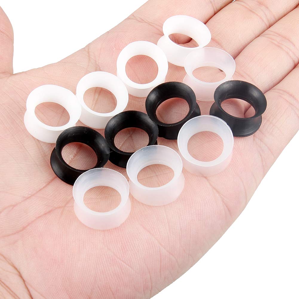 Cisyozi 6 Pairs Ultra Thin Silicone Ear Skin Flexible Flesh Tunnel Expander Stretching Gauge Earlets Plug Gauges Kit Earlets Retainer Same Sizes 6G-20mm 3 Colors