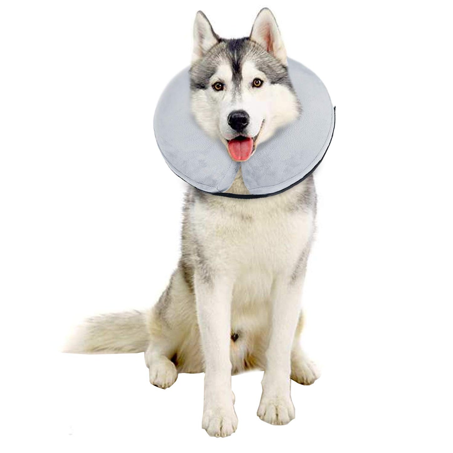 BENCMATE Protective Inflatable Collar for Dogs and Cats - Soft Pet Recovery Collar Does Not Block Vision E-Collar (X-Large, Blue)