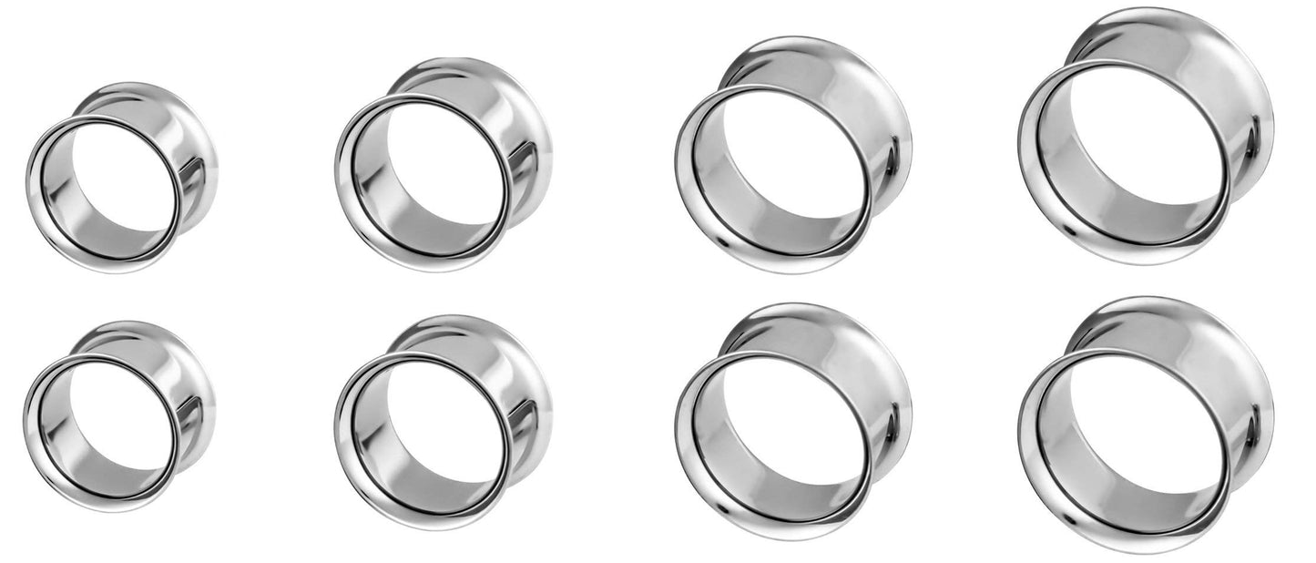 Forbidden Body Jewelry Ear Gauges, Ear Tunnels, Tunnels For Ears, 12G-2 Inch Surgical Steel Mirror Finish Double Flared Tunnel Plug Earrings (Sold in Pairs)