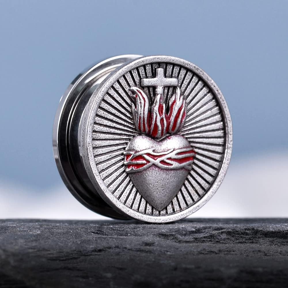 1 Pair Stainless Steel Screw Ear Gauges Flesh Tunnels Plugs Punk Cross Stretcher Piercing For Men Women Gauge 8mm-25mm