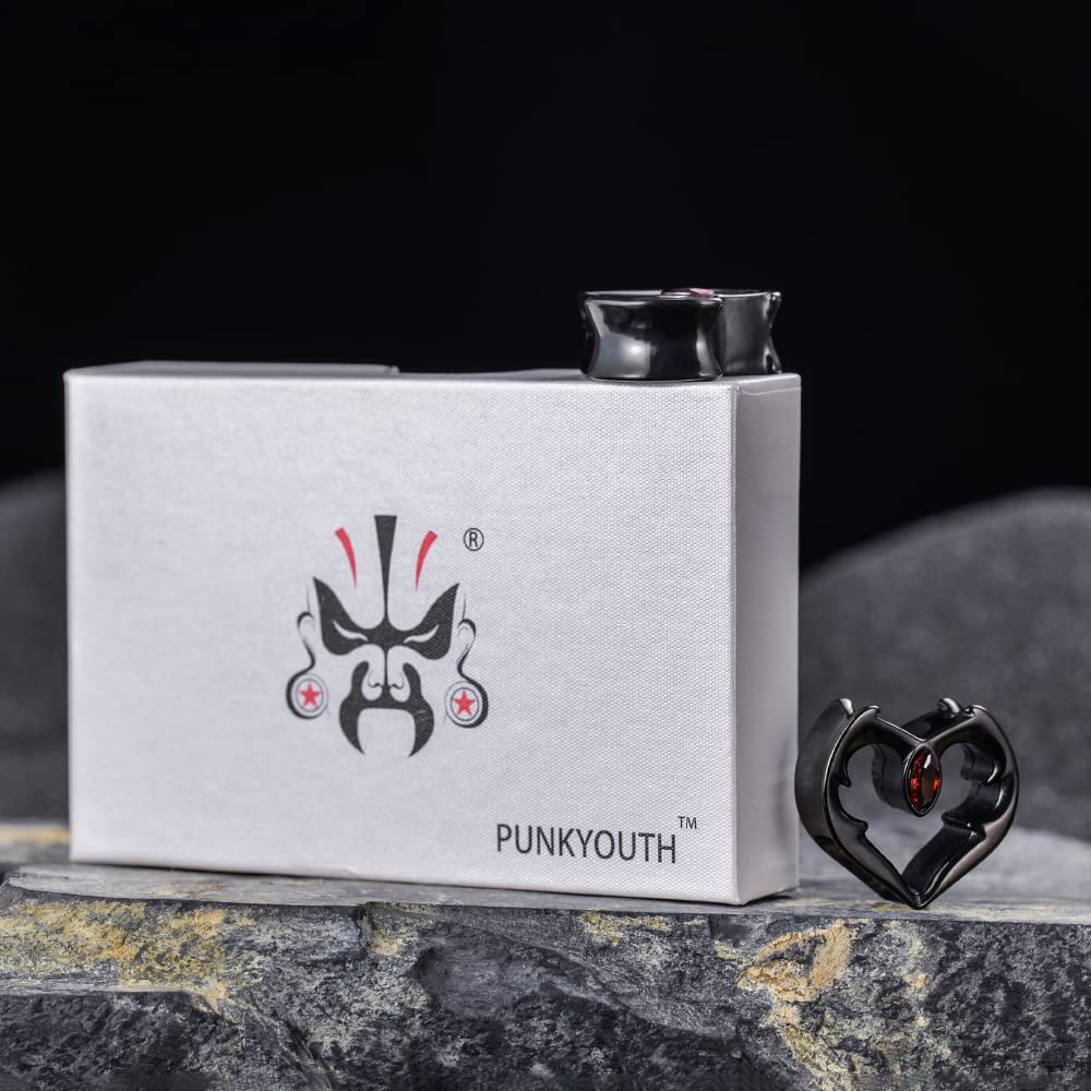 2PCS Ear Gauges Double Flared Plugs Sweet Cool Ear Stretcher Expander Heart Shape Gauge Earrings For Women Cute Piercings 0g-1"