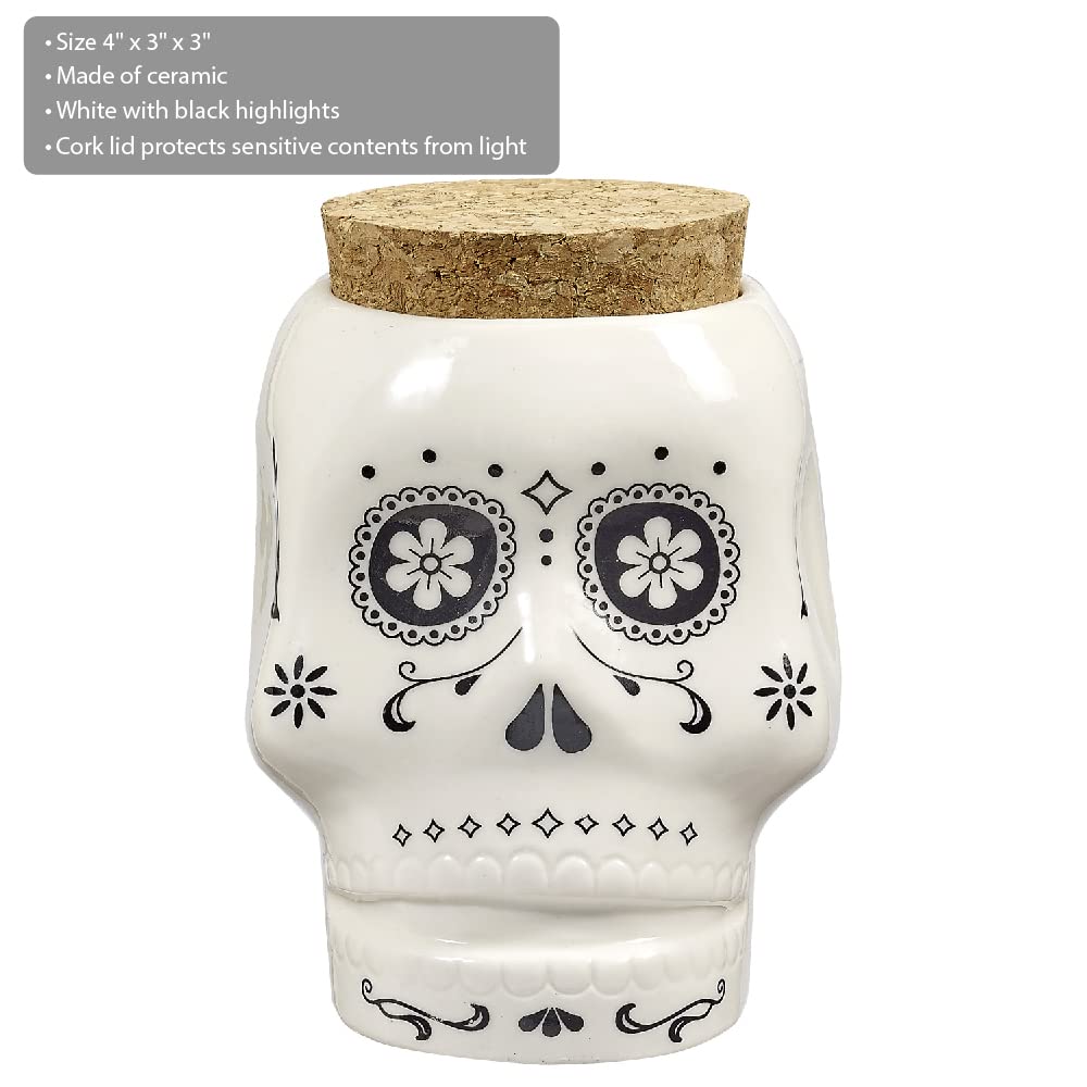 FASHIONCRAFT Skull Stash Jar - White