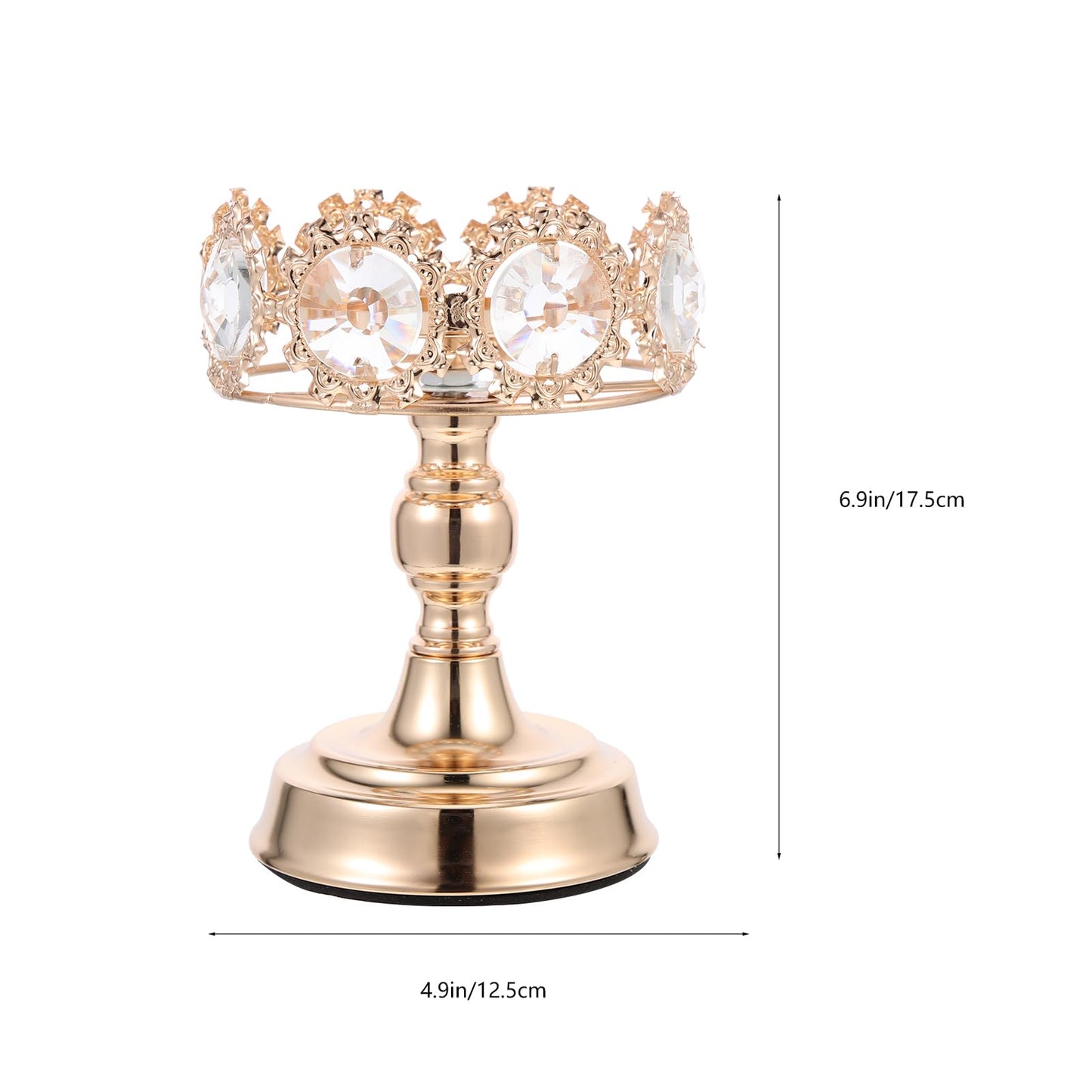 Alipis Crystal Candle Holder Candle Holder Centerpiece Candle Holder Rhinestone Metal Candle Gold Candlestick Holder Candle Holder Crystal 3 Wick Candle Holder Crafts Iron Banquet Fashion