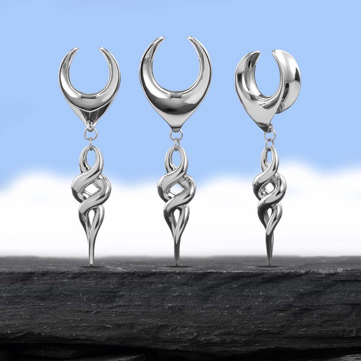 1 Pair Ear Gauges 8mm-25mm Dangle Plug Saddle Tunnels Brass Ear Hanger Stretcher Expander Earrings For Women Body Piercing Jewelry