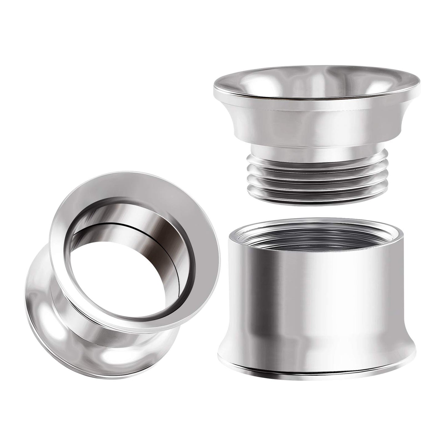 Pair of Internal Screw 316L Surgical Steel Double Flared Saddle Piercing Jewelry Stretcher Ear Plug Earring Lobe flesh Tunnel