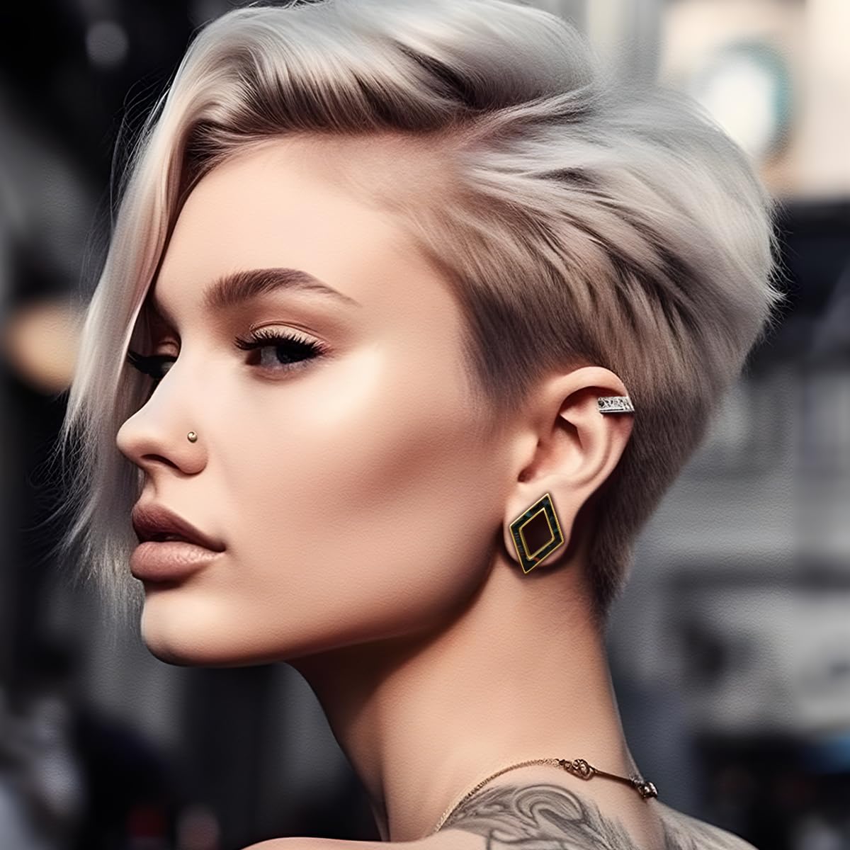1 Pair 6mm-16mm Ear Gauge Teardrop Colour Opal Double Flared Plug Tunnels For Stretched Ears Brass Saddle Plug Gauges Women Body Piercing Jewelry