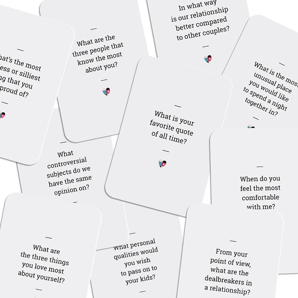 Card Game for Couples - Connecting and Revealing Questions to Ignite A Deeper Relationship - Perfect for Anniversary, Date Night & More (100 Cards)