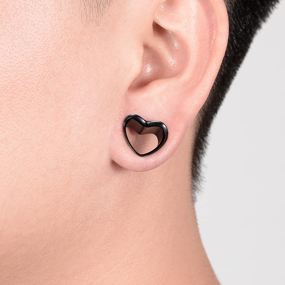 2PCS Stainless Steel Screw Ear Gauges Tunnels Hollow Double Flare Black Gold For Man For Woman Body Piercing Jewelry 6mm-30mm Stretcher