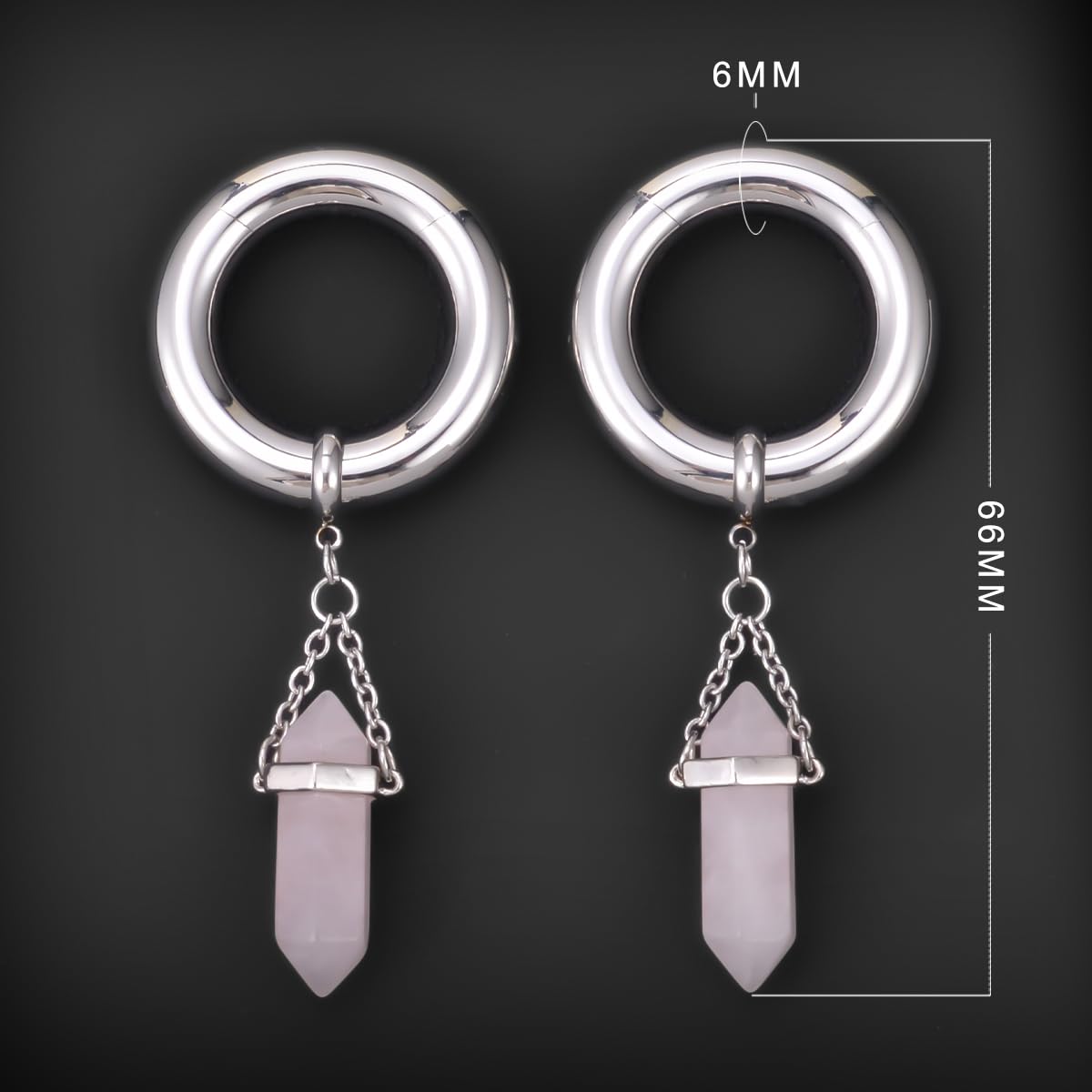 2g Ear Hanger Heavy Dangle Gauge Plug For Women 6mm Ear Weight For Stretched Ears Opal Gauge Tunnels For Ear Women Body Piercing Jewelry