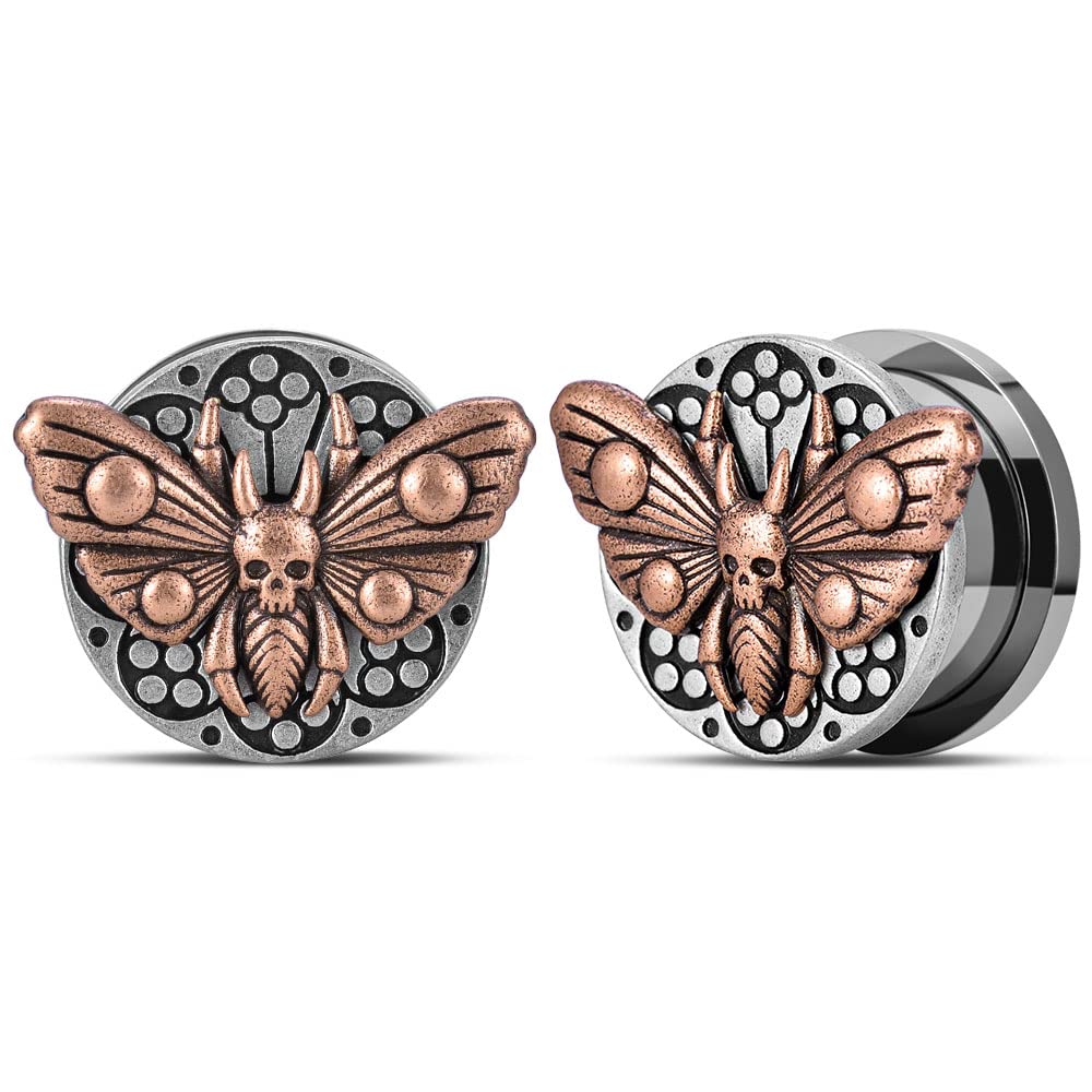 1 Pair Retro Ear Gauges Screw Fit Plug Flesh Tunnels Cat Fox Elephant Stretcher Earrings Hanger Expander Piercing Jewelry 8mm-25mm