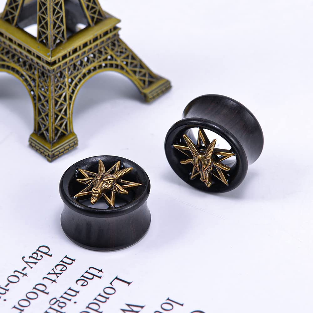 2PCS Organic Red Sandalwood Hollow Double Flared Ear Gauges Tunnels Expander Tree Of Life Jewelry For Man For Woman Body Piercing Jewelry 0g-1 inch.