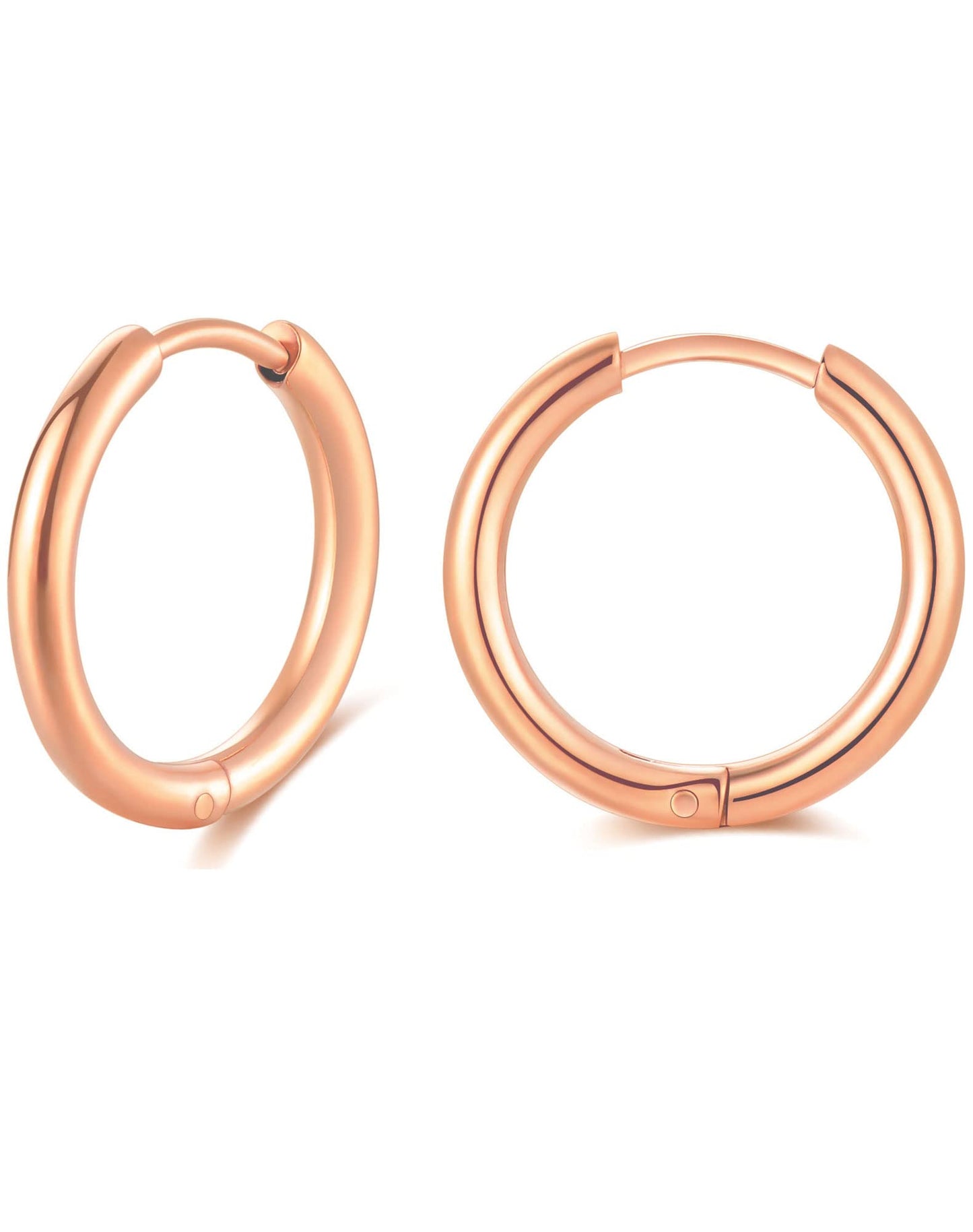 316L Surgical Stainless Steel Huggie Hoop Earrings 6mm 8mm 10mm 11mm 12mm 14mm Hypoallergenic Earrings Hoop Cartilage Helix Lobes Hinged Sleeper Earrings For Men Women Girls