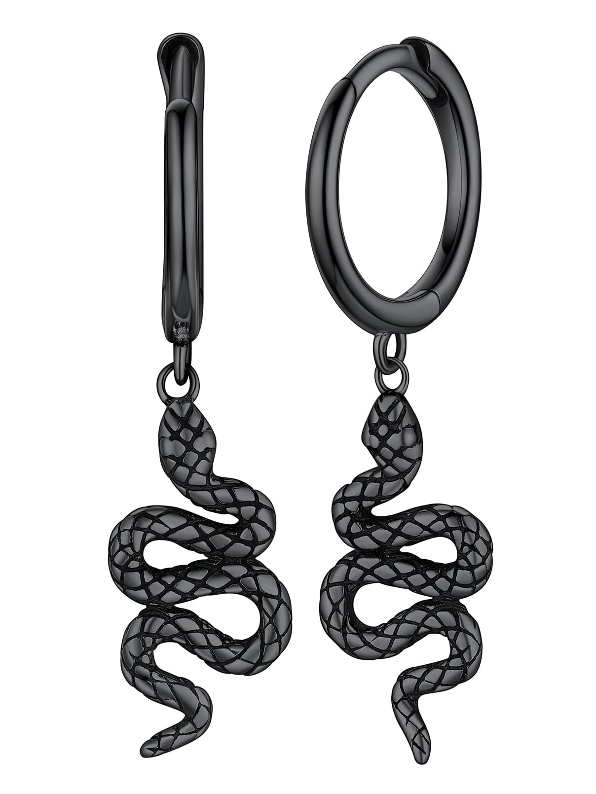 FaithHeart Dragon/Dinosaur/Snake Hoop Earrings for Men, Sturdy Stainless Steel Punk Biker Animals Hypoallergenic Jewelry, Gift Box