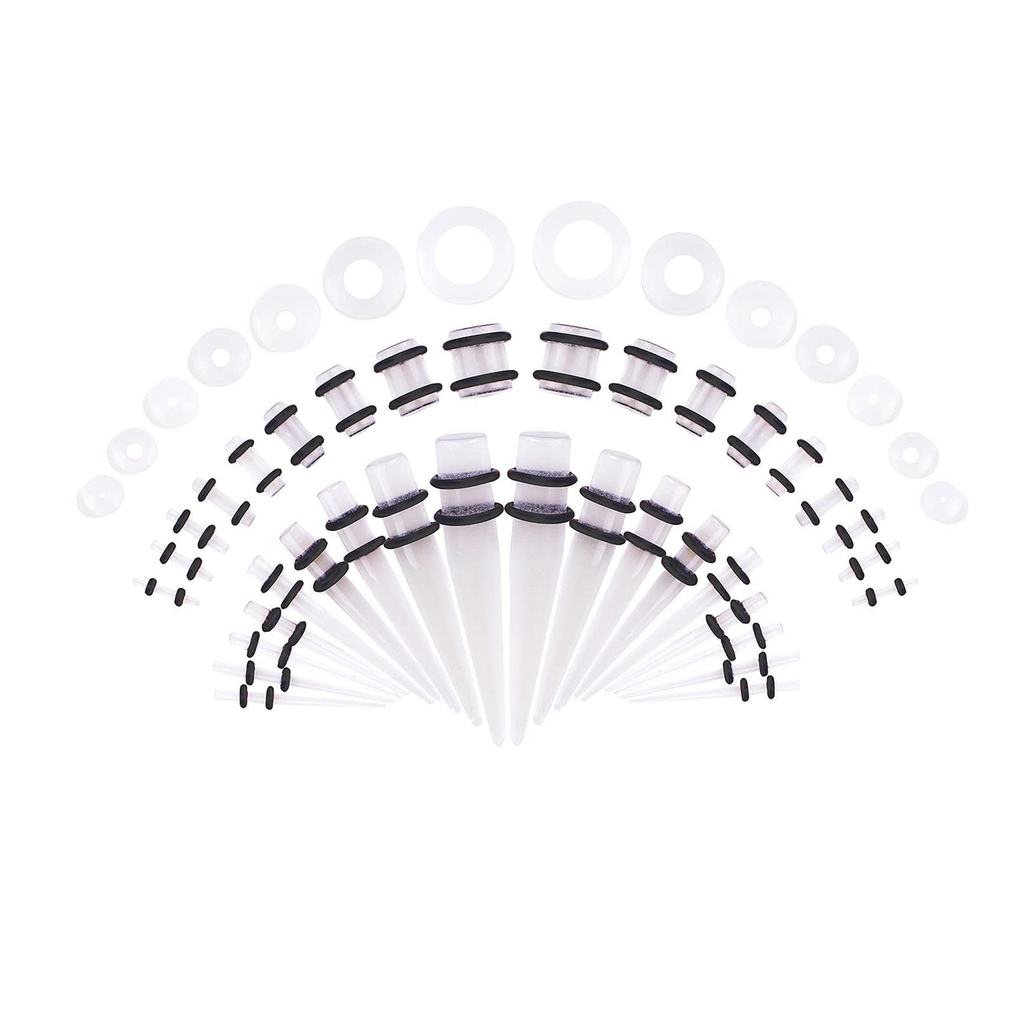 Memsion Ear Stretching Kit 50 Pieces 14Gauges-00Gauges Earrings Piercing Kit