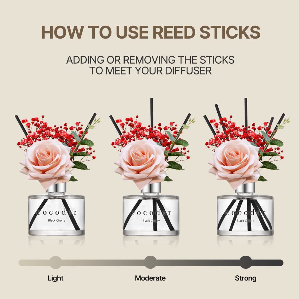 COCODOR Preserved Flower Reed Oil Diffuser/White Jasmine/6.7oz(200ml)/1 Pack/Home & Office Decor Aromatherapy Diffuser Oil Gift Set