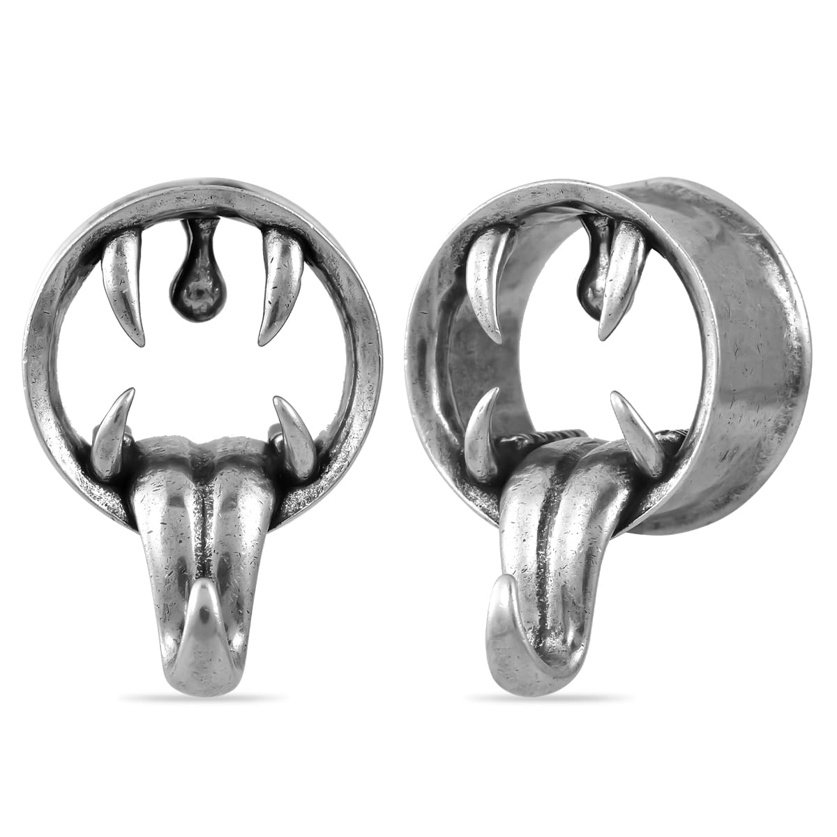 1 Pair Vintage Gauge For Ear Gothic Punk Waterdrop Plug Gauge Dangle Hanger Brass Saddle Tunnels Double Flared Ear Gauge Cool Women Body Piercing Jewelry