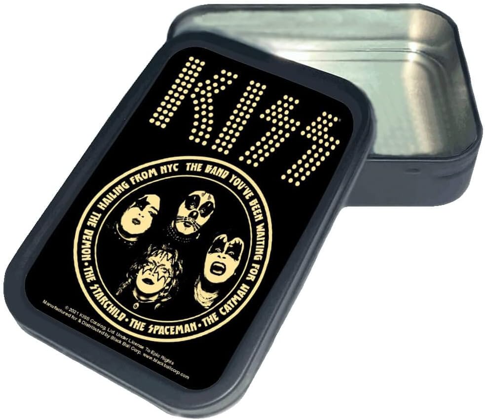 Stash Tins - KISS The Band You've Been Waiting For Storage Container 4.37" L x 3.5" W x 1" H