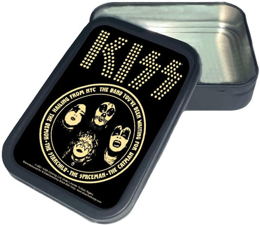 Stash Tins - KISS The Band You've Been Waiting For Storage Container 4.37" L x 3.5" W x 1" H